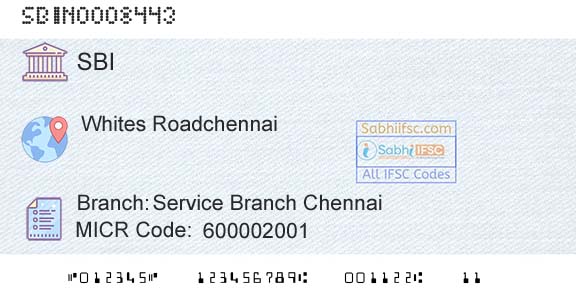 State Bank Of India Service Branch ChennaiBranch 