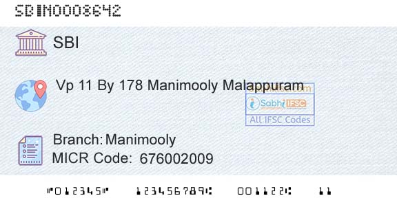 State Bank Of India ManimoolyBranch 