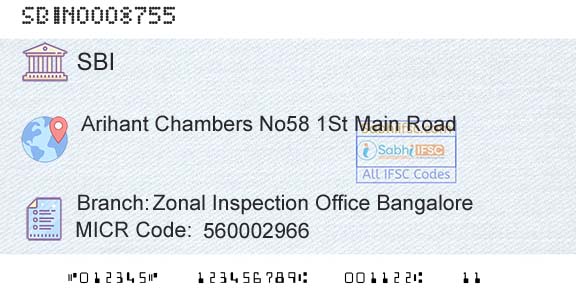 State Bank Of India Zonal Inspection Office BangaloreBranch 