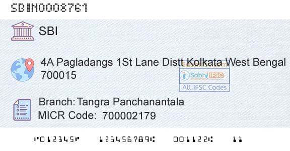 State Bank Of India Tangra PanchanantalaBranch 