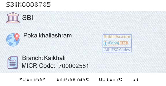 State Bank Of India KaikhaliBranch 