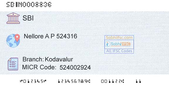 State Bank Of India KodavalurBranch 