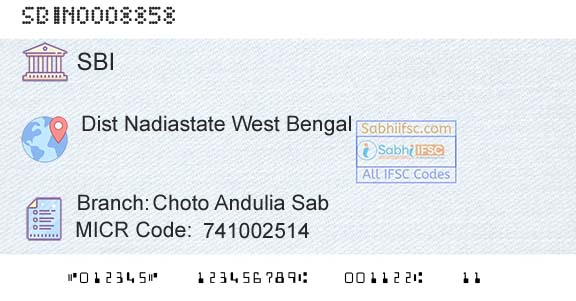 State Bank Of India Choto Andulia SabBranch 