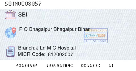 State Bank Of India J Ln M C HospitalBranch 
