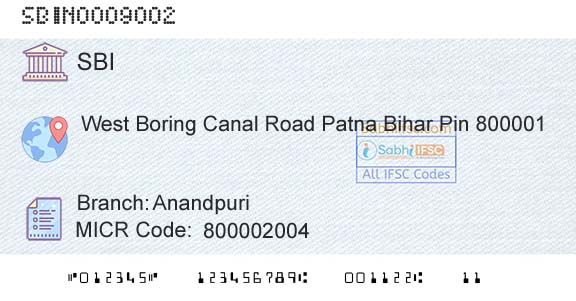 State Bank Of India AnandpuriBranch 
