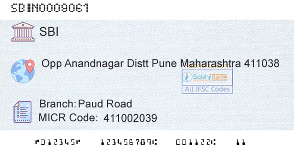 State Bank Of India Paud RoadBranch 
