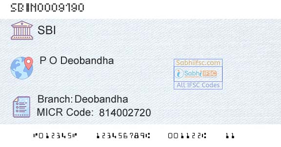 State Bank Of India DeobandhaBranch 