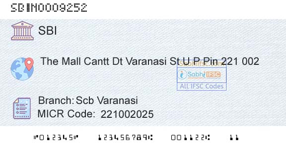 State Bank Of India Scb VaranasiBranch 