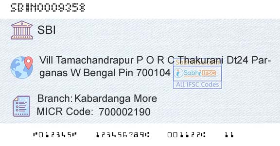 State Bank Of India Kabardanga MoreBranch 