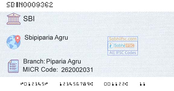 State Bank Of India Piparia AgruBranch 