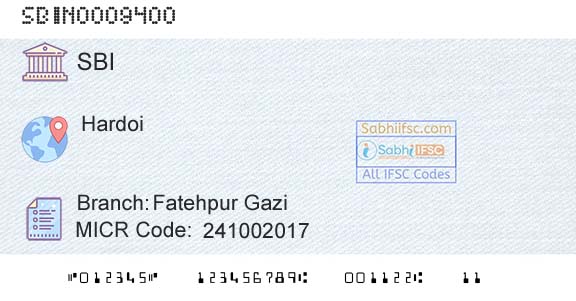 State Bank Of India Fatehpur GaziBranch 