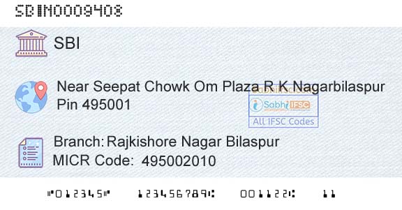 State Bank Of India Rajkishore Nagar BilaspurBranch 