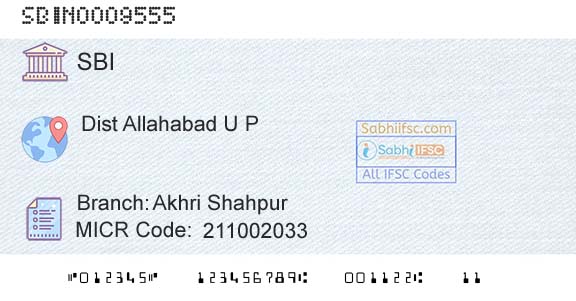 State Bank Of India Akhri ShahpurBranch 