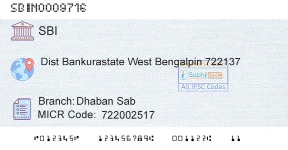State Bank Of India Dhaban SabBranch 