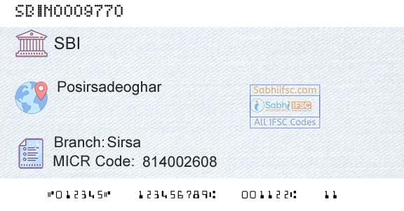 State Bank Of India SirsaBranch 