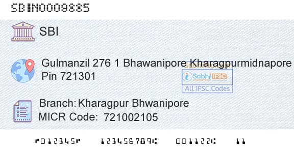 State Bank Of India Kharagpur BhwaniporeBranch 