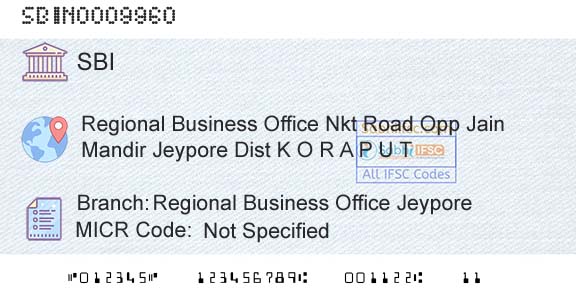 State Bank Of India Regional Business Office JeyporeBranch 