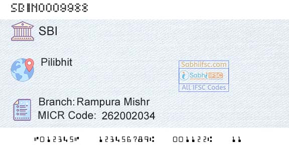 State Bank Of India Rampura MishrBranch 