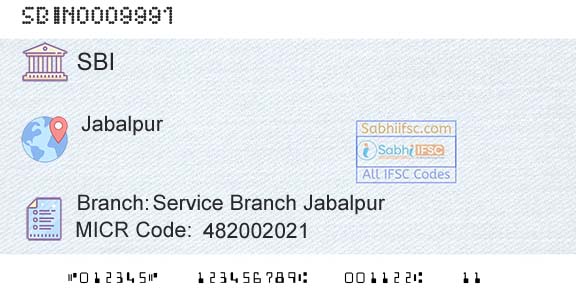 State Bank Of India Service Branch JabalpurBranch 