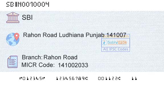 State Bank Of India Rahon RoadBranch 