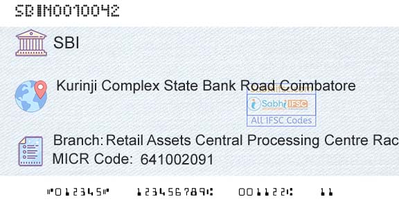 State Bank Of India Retail Assets Central Processing Centre Racpc CoimBranch 