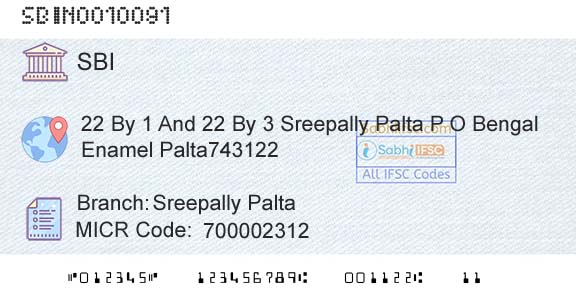 State Bank Of India Sreepally PaltaBranch 