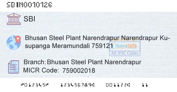 State Bank Of India Bhusan Steel Plant NarendrapurBranch 