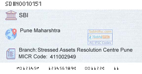 State Bank Of India Stressed Assets Resolution Centre PuneBranch 