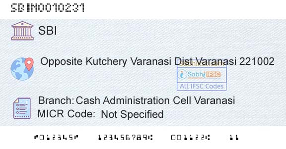 State Bank Of India Cash Administration Cell VaranasiBranch 