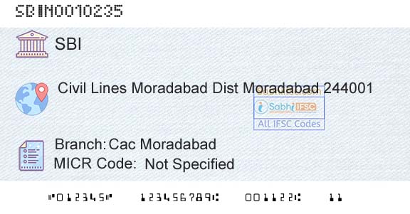 State Bank Of India Cac MoradabadBranch 