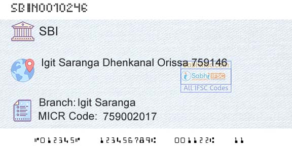 State Bank Of India Igit SarangaBranch 
