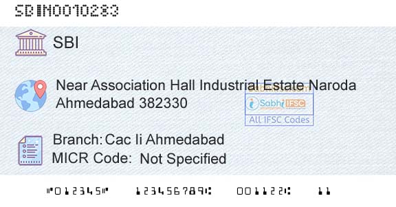 State Bank Of India Cac Ii AhmedabadBranch 
