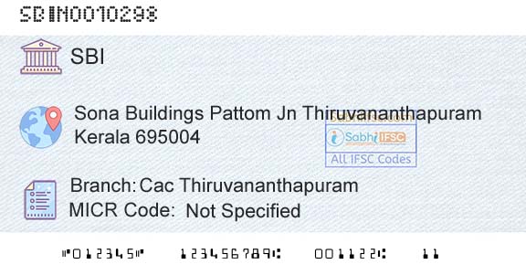 State Bank Of India Cac ThiruvananthapuramBranch 