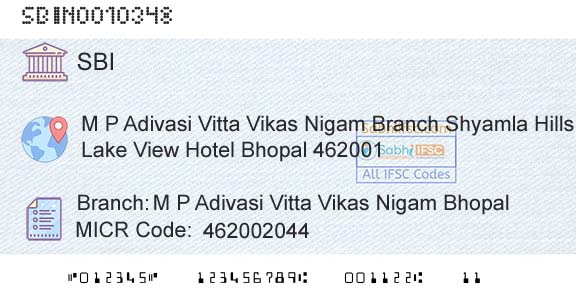 State Bank Of India M P Adivasi Vitta Vikas Nigam BhopalBranch 