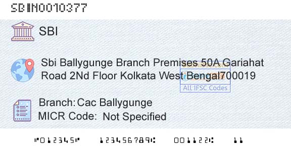 State Bank Of India Cac BallygungeBranch 