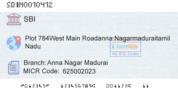 State Bank Of India Anna Nagar MaduraiBranch 