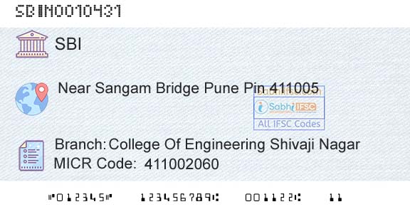 State Bank Of India College Of Engineering Shivaji NagarBranch 