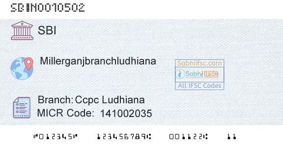 State Bank Of India Ccpc LudhianaBranch 