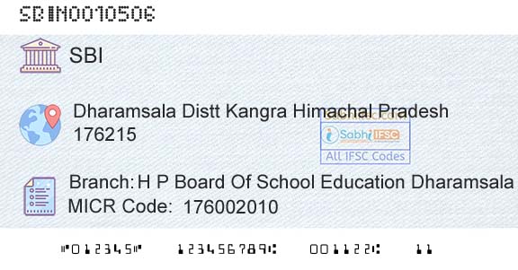 State Bank Of India H P Board Of School Education DharamsalaBranch 