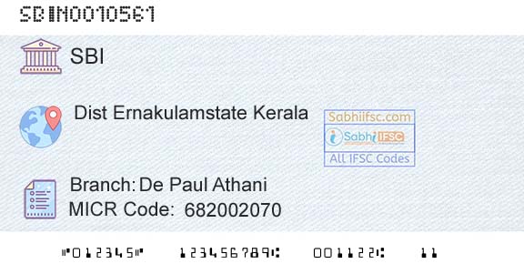 State Bank Of India De Paul AthaniBranch 