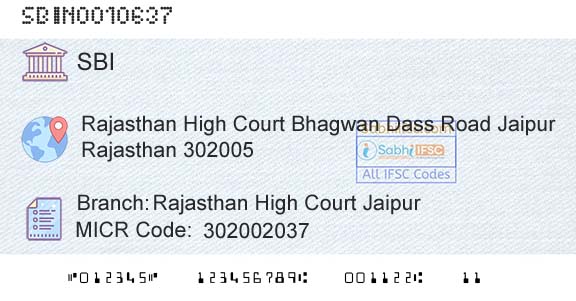 State Bank Of India Rajasthan High Court JaipurBranch 