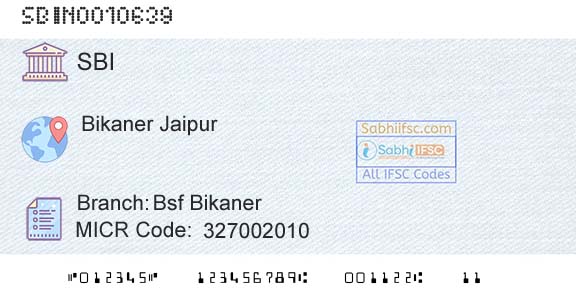 State Bank Of India Bsf BikanerBranch 