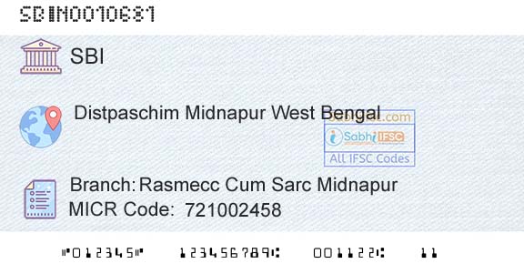 State Bank Of India Rasmecc Cum Sarc MidnapurBranch 