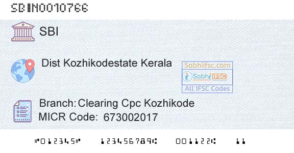 State Bank Of India Clearing Cpc KozhikodeBranch 