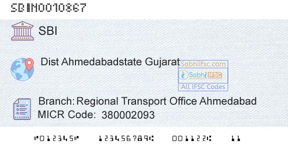 State Bank Of India Regional Transport Office [ahmedabad]Branch 