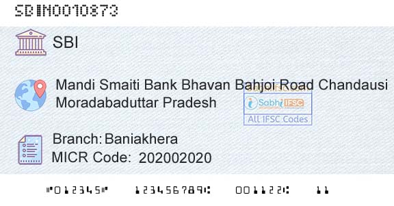 State Bank Of India BaniakheraBranch 