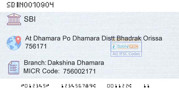 State Bank Of India Dakshina DhamaraBranch 