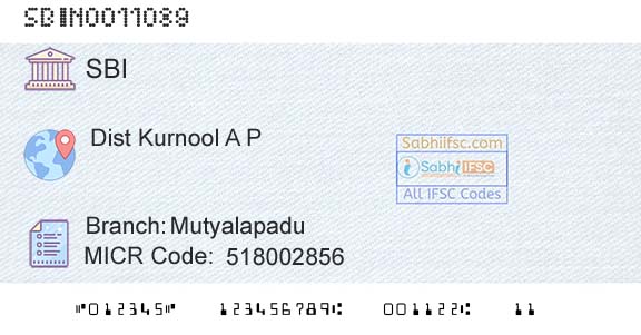 State Bank Of India MutyalapaduBranch 