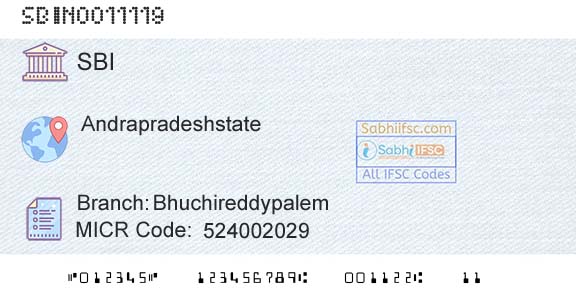 State Bank Of India BhuchireddypalemBranch 