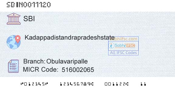 State Bank Of India ObulavaripalleBranch 